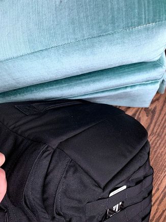 Forgive the poor framing here, but this is a view of the bottom of the pack with the new bottom handle. 