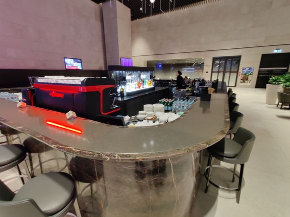 A bar with an espresso machine