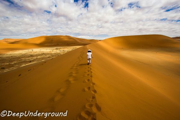 Climbing a ridge in Namibia Naukluft National Park