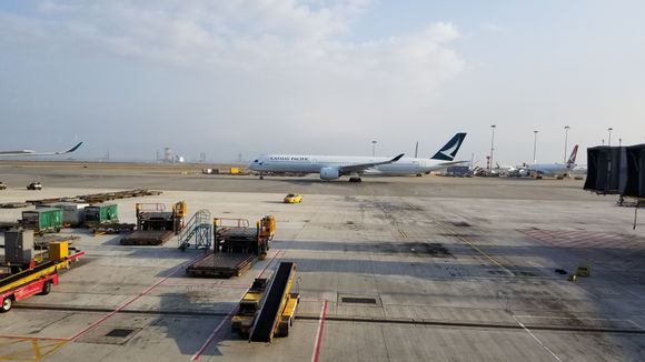 View from the daybed - Cathay A350-900