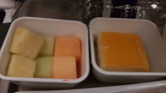 fruit and cake. Nice to have something other than ice cream or mousses. 