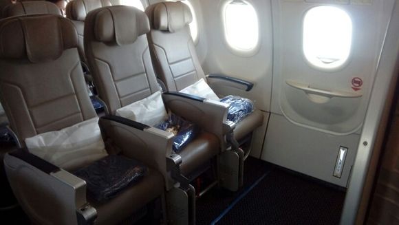 View looking into economy  exit row