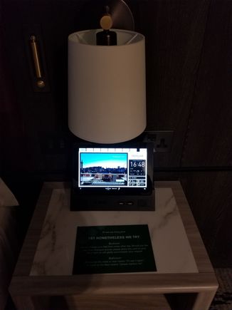 in-room tablet for ordering room service, concierge, etc
