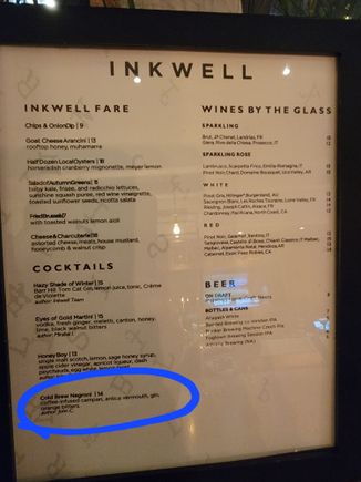 Fun cocktails at the bar
