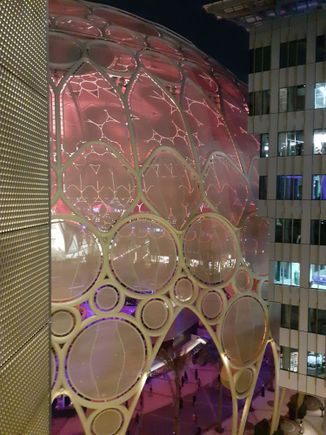 Sideways view of Alwasl plaza from Rove hotel expo 2020 rm 726 feb 2022