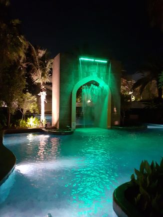 Pool arch at night