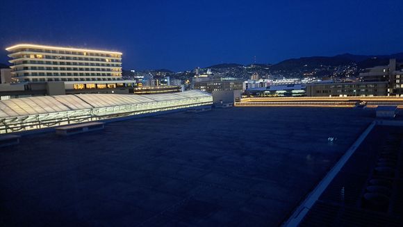 View towards the JR station and Marriott at night