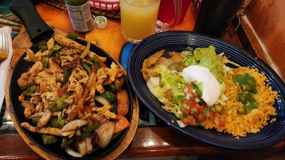 Chicken fajitas at El Corral in Alma. 