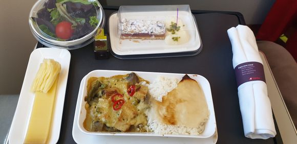 Tofu thai green curry. Not too bad, but not as good as what LH offers on ATH route.