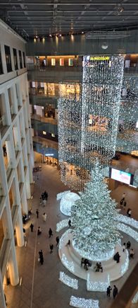 The Kitte building christmas tree from the top shopping floor