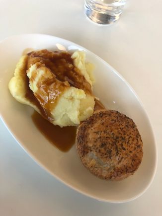 Picture of the pie and mash. Pie was excellent, though they clearly didn’t know I’m northern with the small amount of gravy accompanying the mash