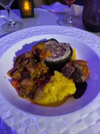 Vegan Stuffed Aubergine with Ratatouille and Moutabel - 5/5 surprisingly very good