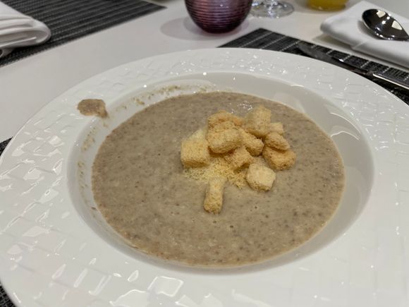 Mushroom soup from the buffet