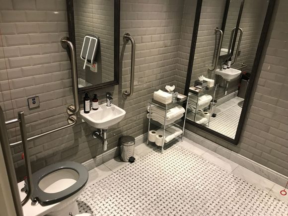 Gym has 1 toilet / shower combo
