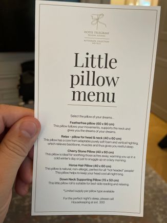 You can order specific type of pillows that suits your sleeping preferences. 