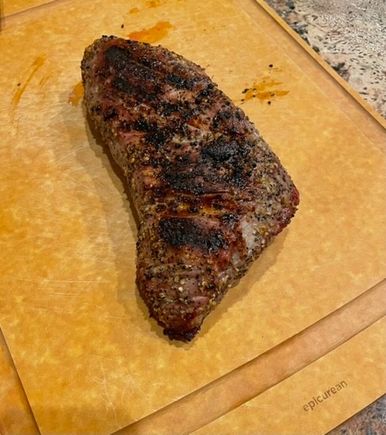 Santa Maria tri tip. So anxious to eat that I forgot to take any more pictures after it was sliced! 
