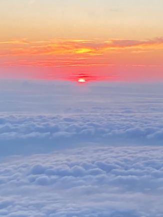 Sunset prior to landing.    Was hoping to catch a green flash.