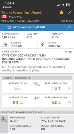 Departure delay now at a 5.0, arrival delays are down from 2.9 a few hours ago. 