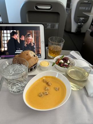 Carrot soup was very flavourful 