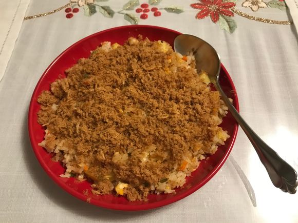 Perfecting the Pineapple fried Rice with Pork Floss