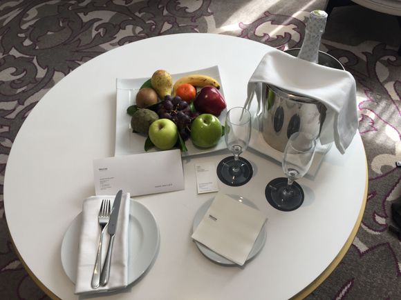 Our welcome in the room for my birthday that they desk agent noticed while entering passport info - very nice!