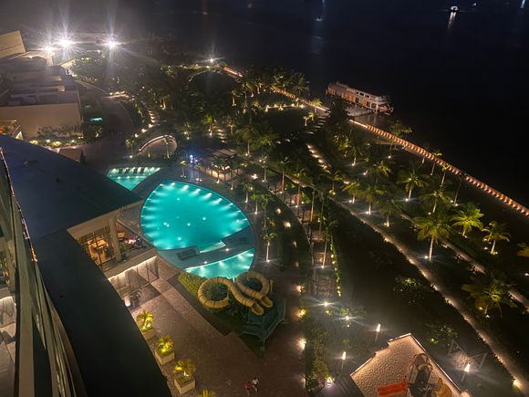 Night view of the Hotel from our Terrace