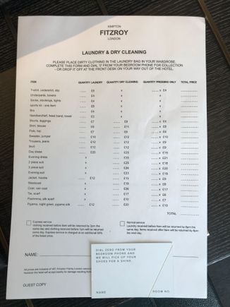 Laundry pricing