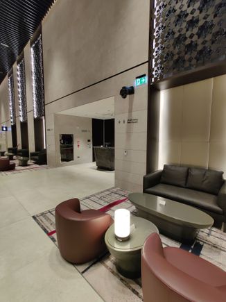 Main entrance to the male showers