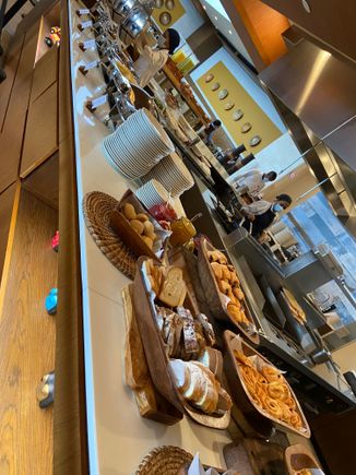 Hotel buffet breakfast. 