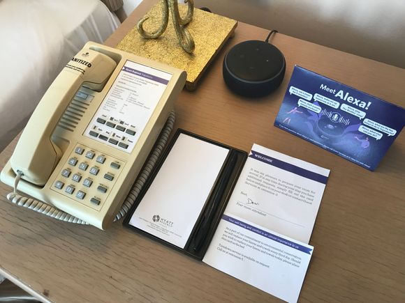 Notice this is an older hotel: the telephone is a relic from a bygone era
