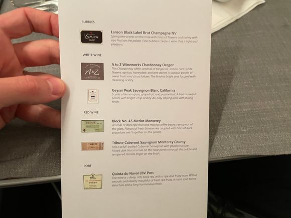 There was also an unlisted Barkan red that they were serving