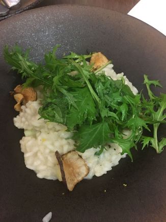 This is the artichoke risotto from the GF menu. It was very hot but was somewhat lacking in any real flavour. 