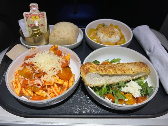 Burrata, Chicken Milanese, and Cavatelli 
