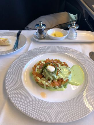 Loch Fyne Smoked Salmon (Caviar, Avocado, Wasabi Dressing)