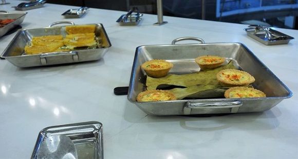 Arepas and quiches.
