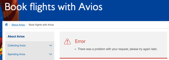 reward search error message