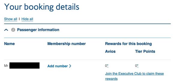 BA MMB passenger summary