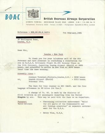 BOAC Ticket

