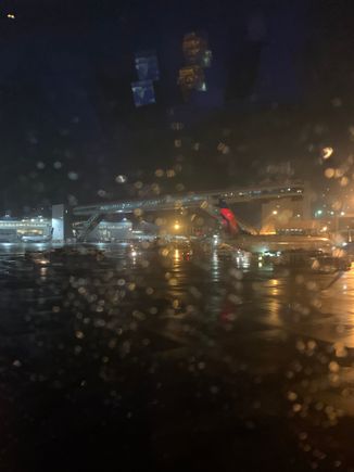 Wet landing at Sea-Tac. 