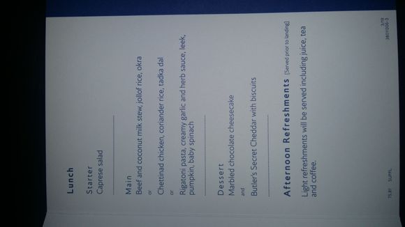 BA81 WTP menu. No photos due to KSML ordered.