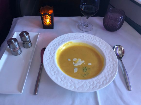 Butternut squash and almond soup