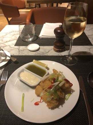 Squid at Qantas Lounge