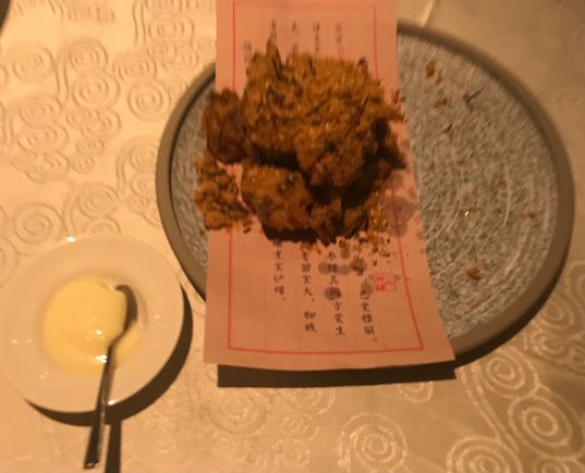 Soft shell crab , pork floss with mayonnaise  ..
