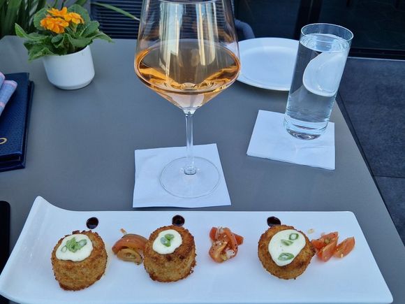 Rooftop bar food and wine
