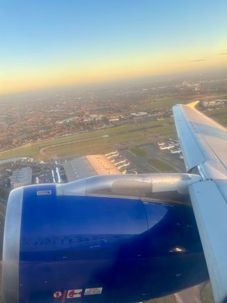 Departing Heathrow runway 27L looking north; Terminal 5A just visible