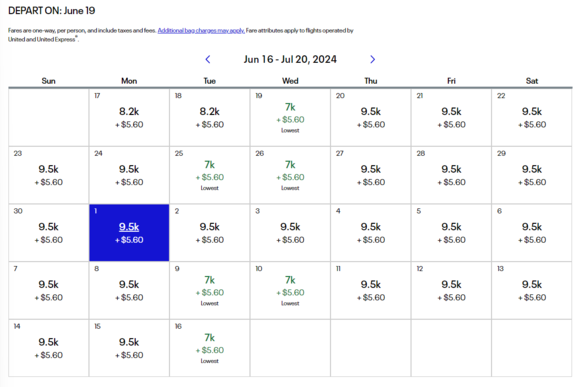 Departing 7k dates
