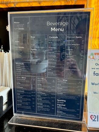 Drinks Menu at Coquina Lobby Bar