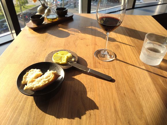 Millen restaurant, bread with olive butter. 