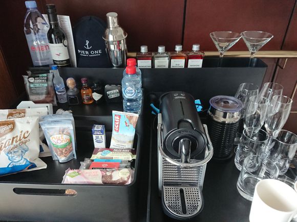 Mini bar,cold drinks in the fridge .