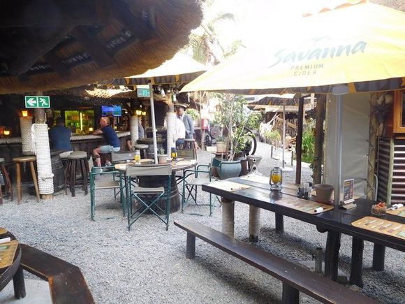 Outdoors eating area